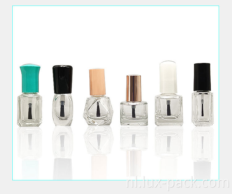 3/5/7/10/10/12/15 ml fabrikant aangepaste lege glas UV nagellakfles met borstel